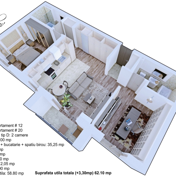 etaj1 - apt12 - etaj2 - apt20 Tip D_1 - Photo